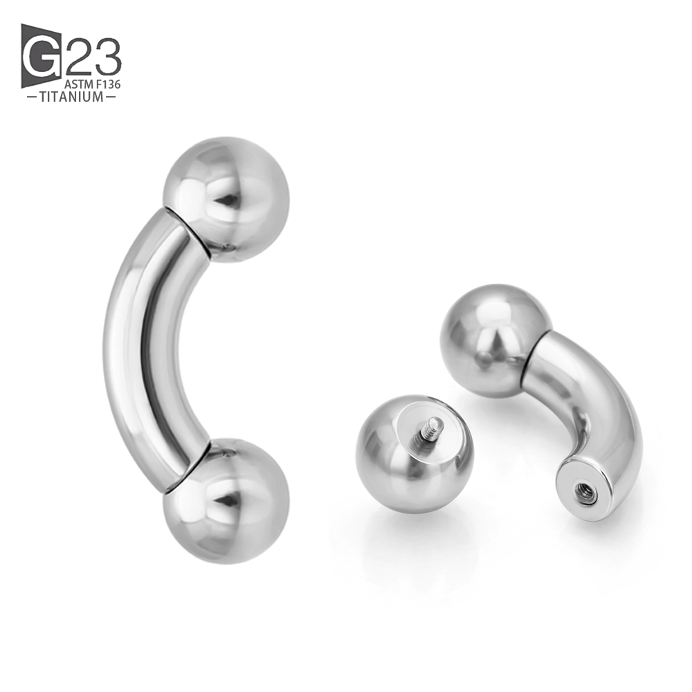 Nipple Bar Curved - 1pcs ASTM F136 Titanium Curved Barbell