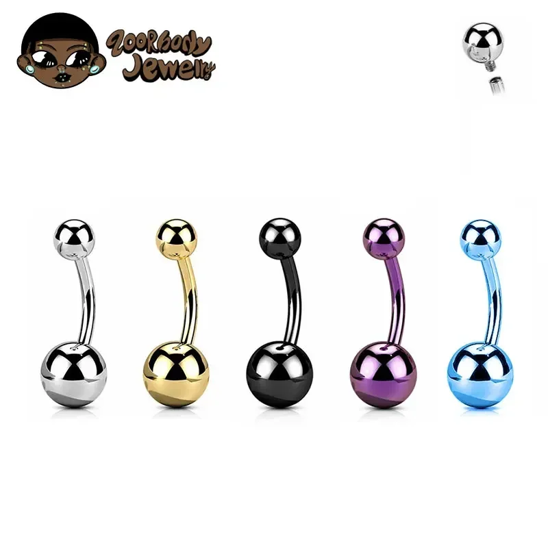Zoor Body Jewelry - F136 Titanium Pierced Navel Ring Classic