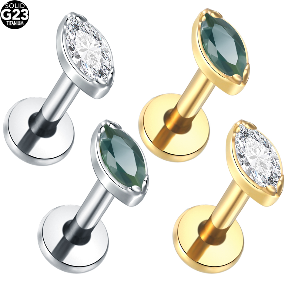 Body Jewelry Internally Threaded - 1Pc/5Pcs Titanium Cartilage Earrings Flat Back