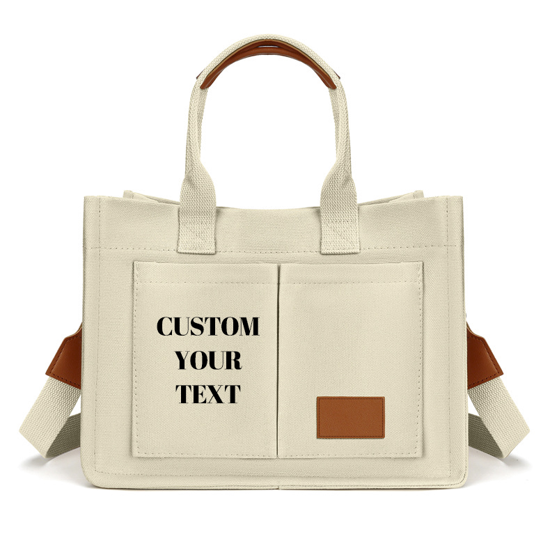 Body Jewelry Back - Personalized Name/LOGO Handheld Canvas Bag Casual