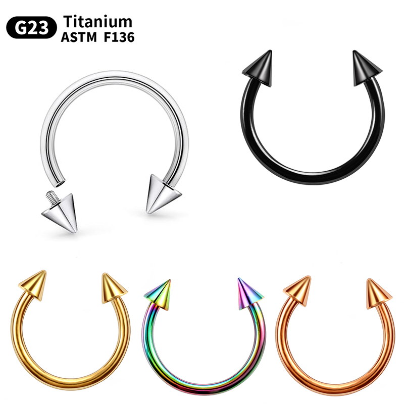 Body Jewelry Internally Threaded - 1PC G23 Titanium Circular Piercing Nose