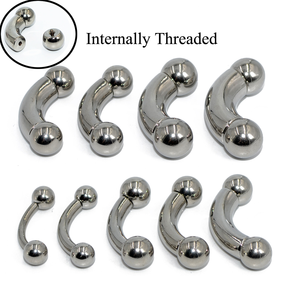 Nipple Bar Curved - 1Pc Big Size Stainless Steel Straight