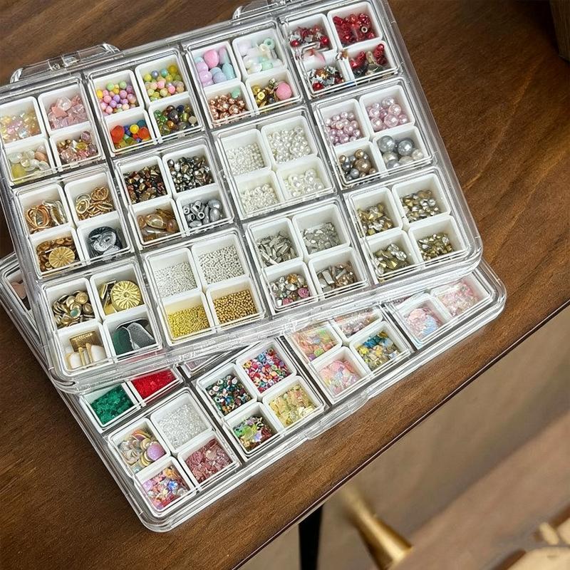 Body Jewelry Display - 48 Grids Nail Accessories Storage Box