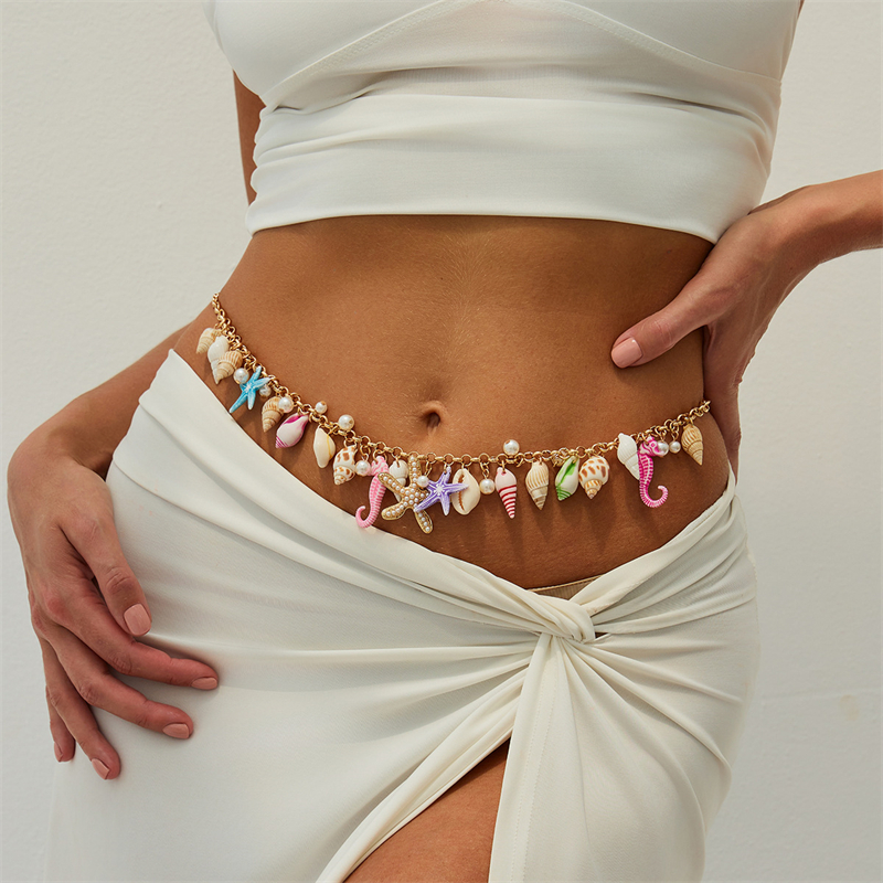 Body Jewelry Women - Boho Starfish Shell Pendant Waist Chain