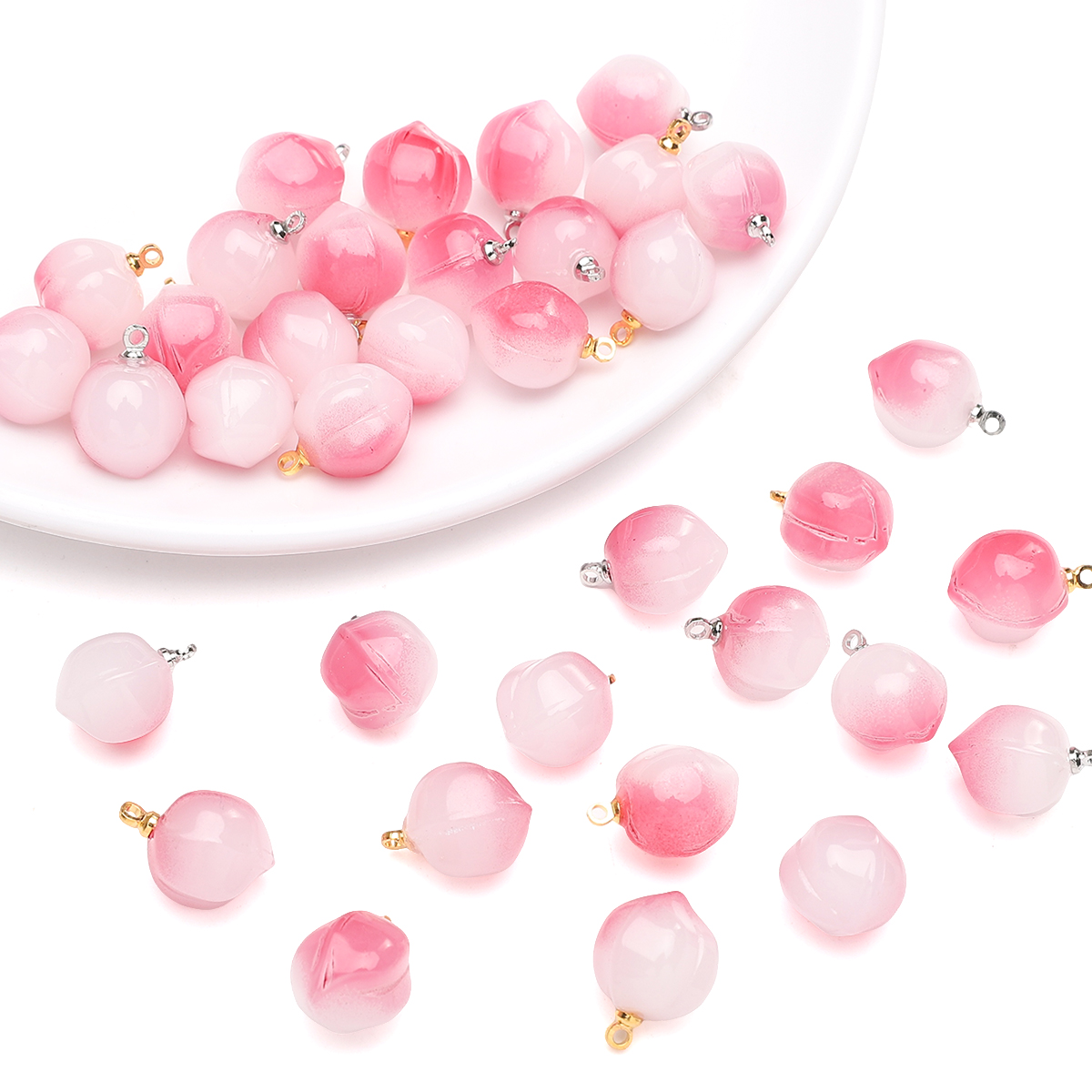 Body Jewelry Unique - 13X17mm 5pcs/Bag Glass Pendant Peach Unique