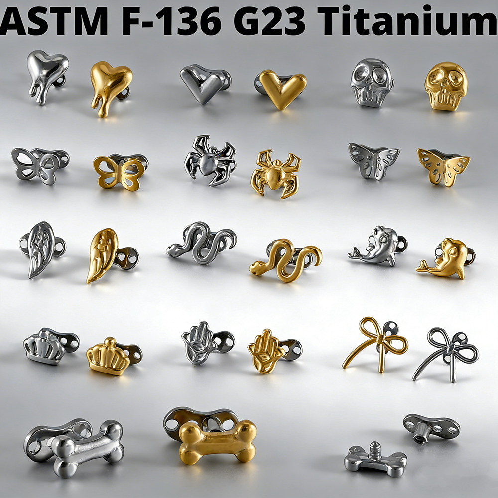 Body Jewelry Dermal - 1PC F136 Titanium Dermal Anchor Butterfly