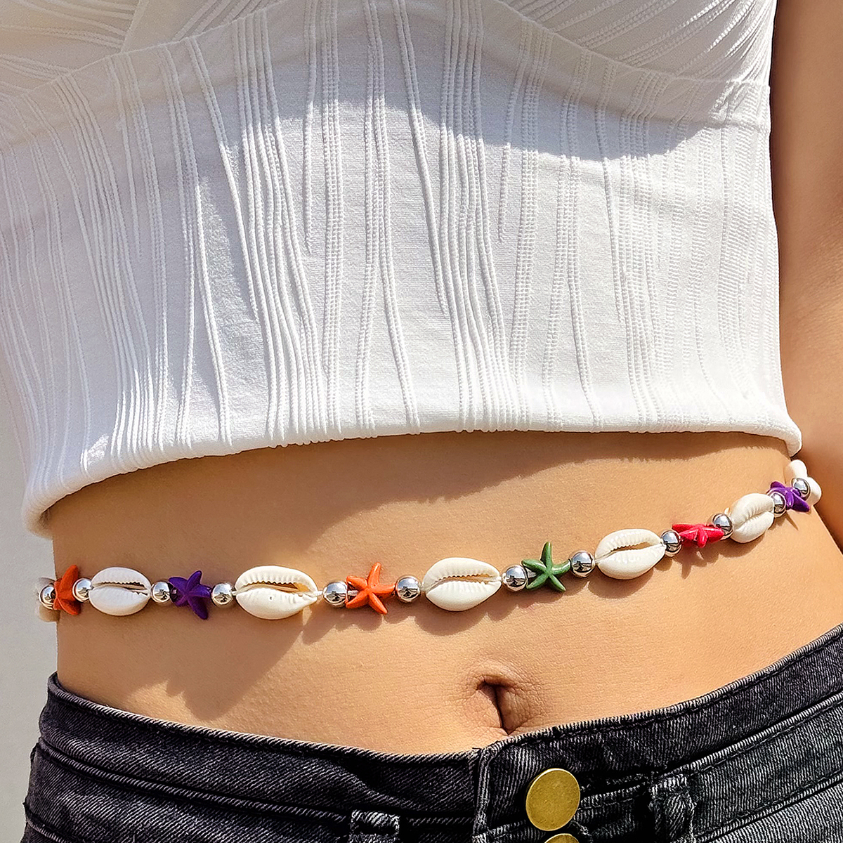 Body Jewelry Women - Tocona Bohemian Shell Color Starfish Belly