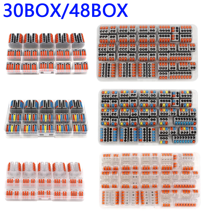 Threadless Push Pin - 30/48 Pcs Fast Wiring Connector Push-in