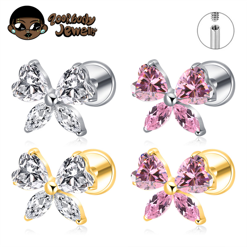 ASTM F136 TItanium Heart CZ Bo - Zoor Body Jewelry recensione e prezzo