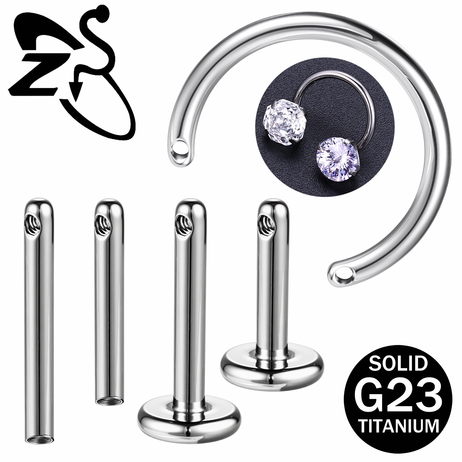 ZS ASTM F136 Titanium 1-5pcs/l - Nipple Bar Curved recensione e prezzo