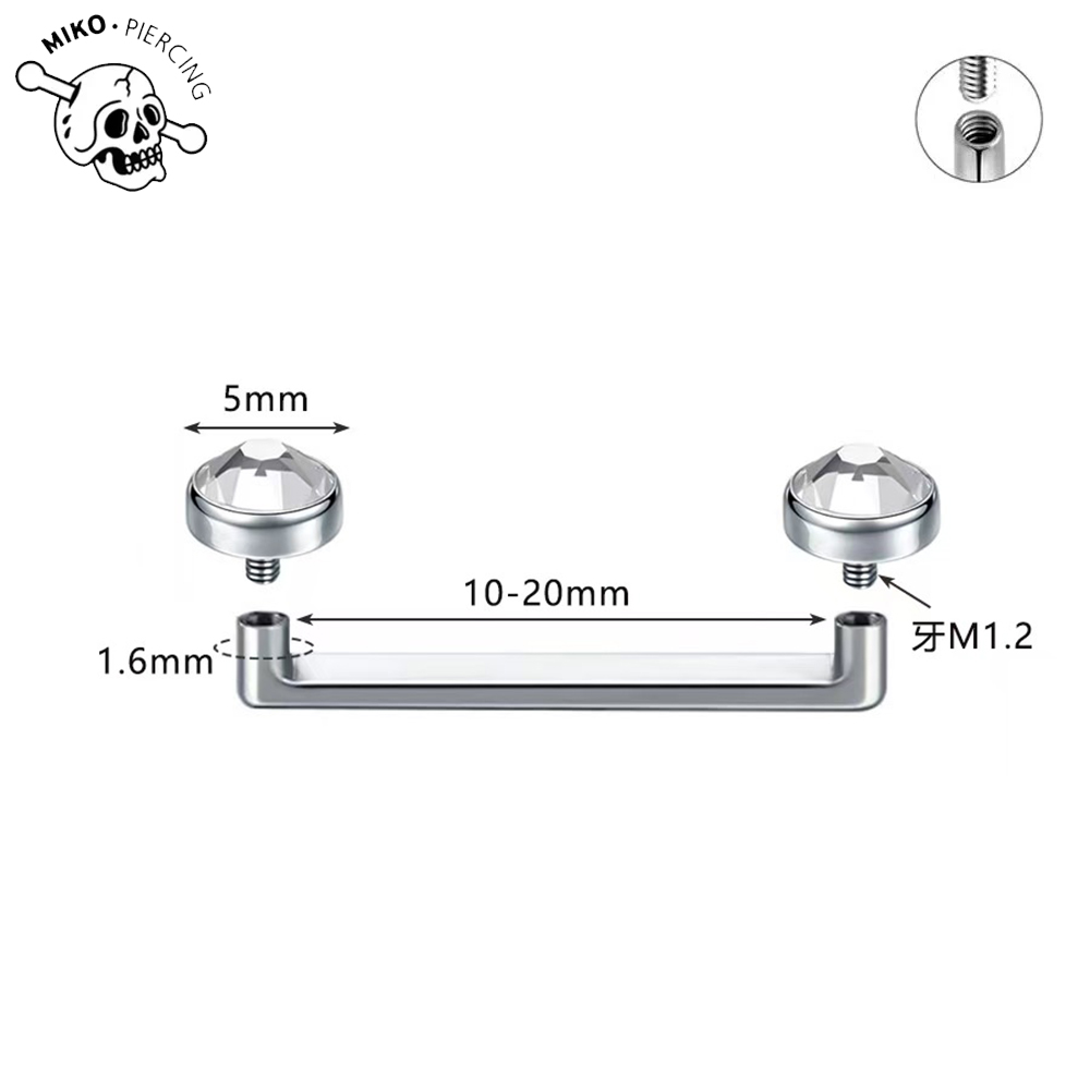 ASTM F136 Titanium CZ Micro De - Body Jewelry Dermal recensione e prezzo