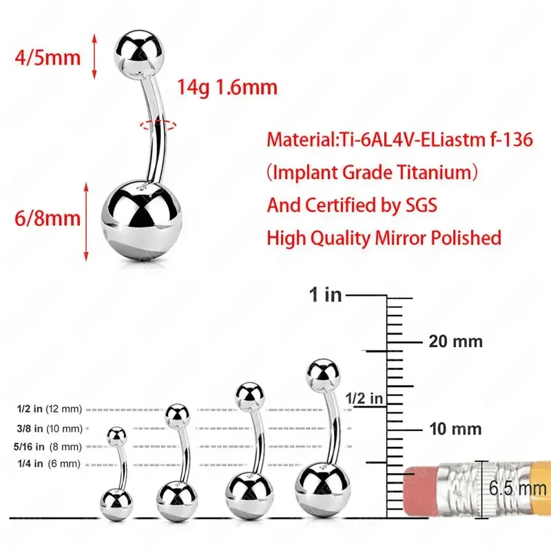 F136 Titanium Pierced Navel Ri - Zoor Body Jewelry recensione e prezzo
