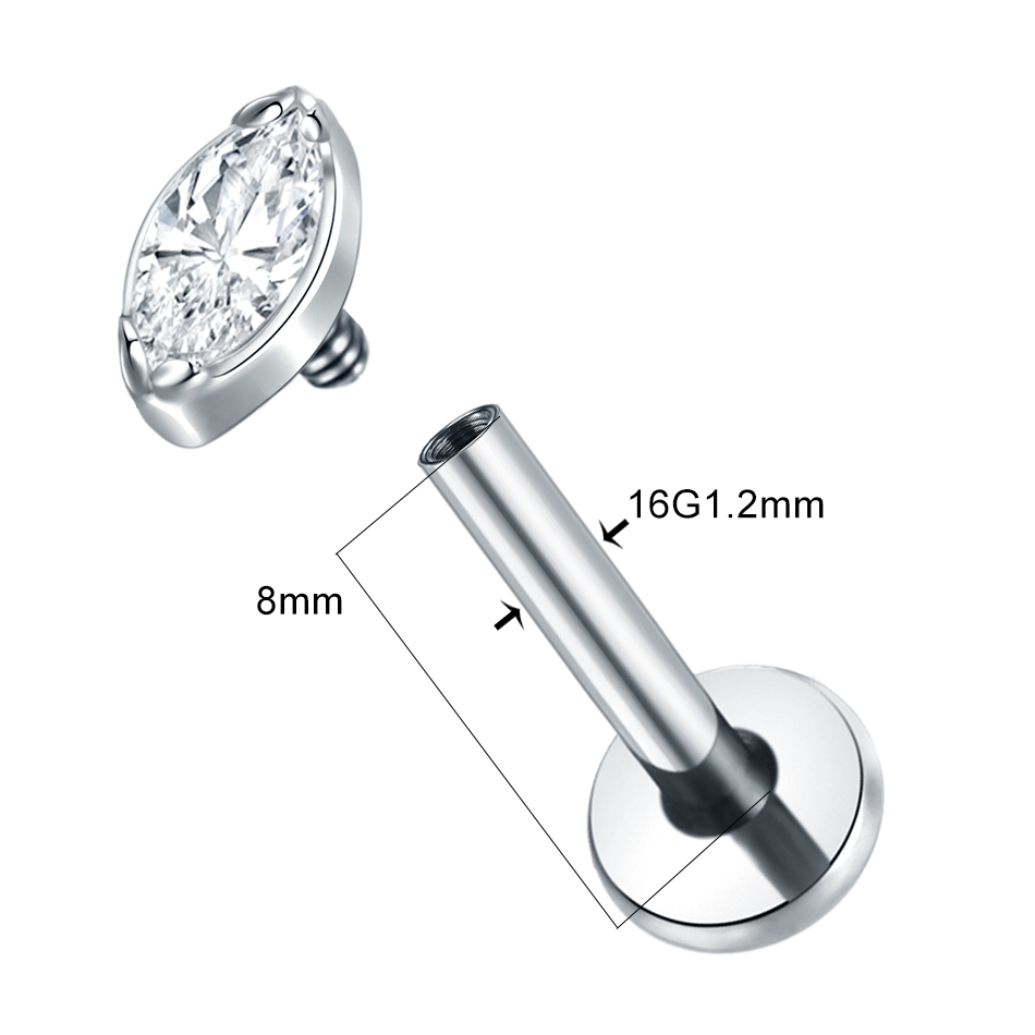 1Pc/5Pcs Titanium Cartilage Ea - Body Jewelry Internally Threaded recensione e prezzo