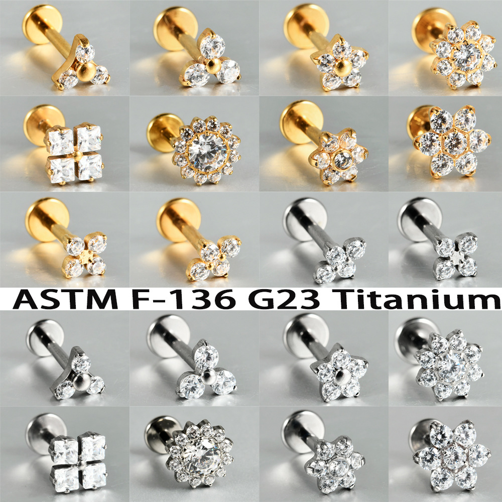 1PC ASTM F136 G23 Titanium Flo - Body Jewelry Internally Threaded recensione e prezzo