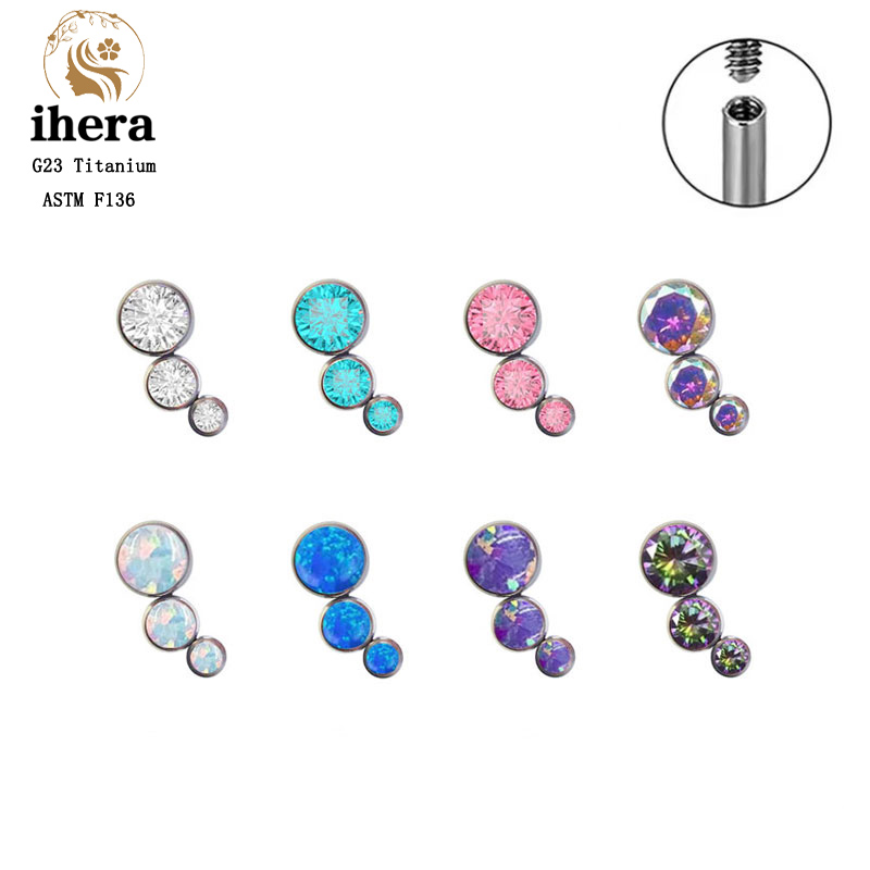 G23 Titanium Round Zircon Flat - Body Jewelry Internally Threaded recensione e prezzo