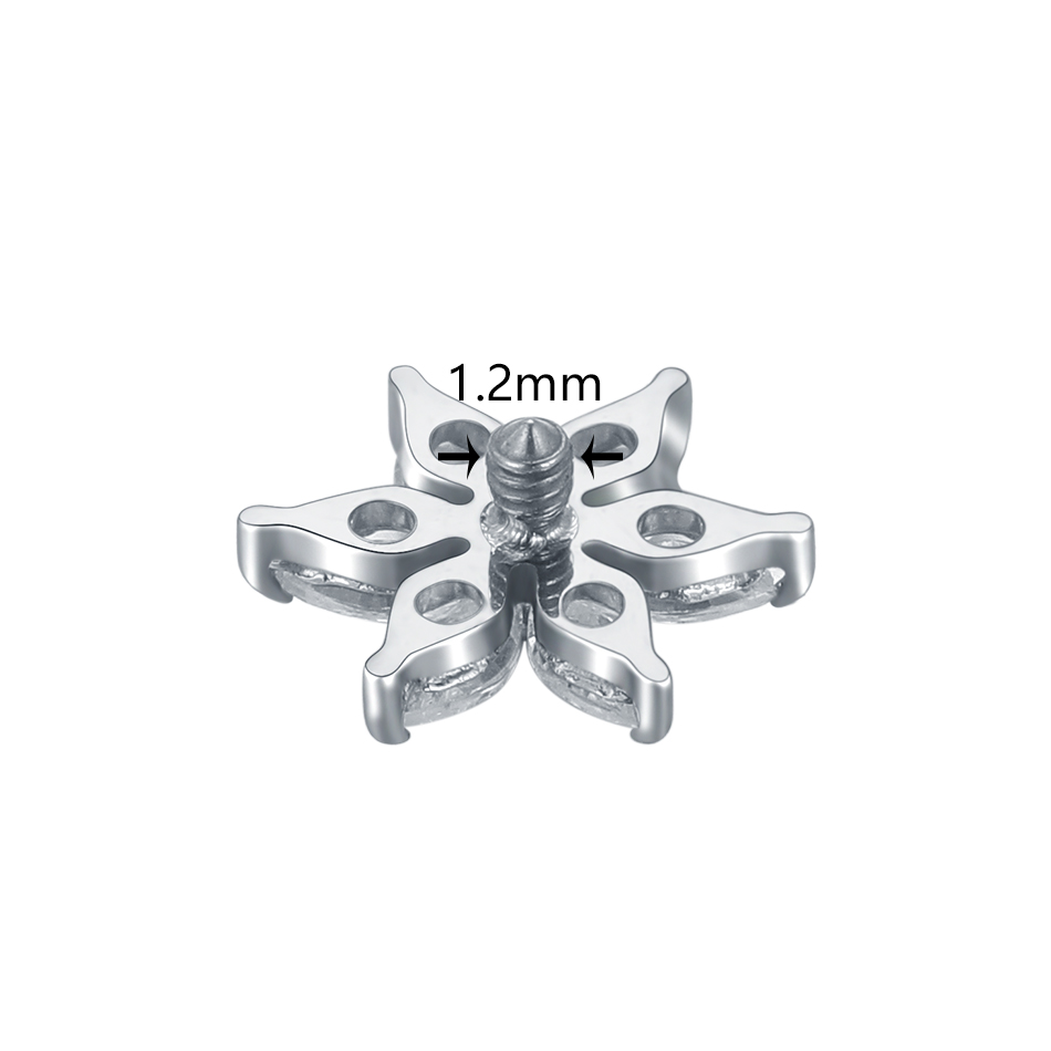 1/5PCS Titanium Crystal Flower - Body Jewelry Dermal recensione e prezzo