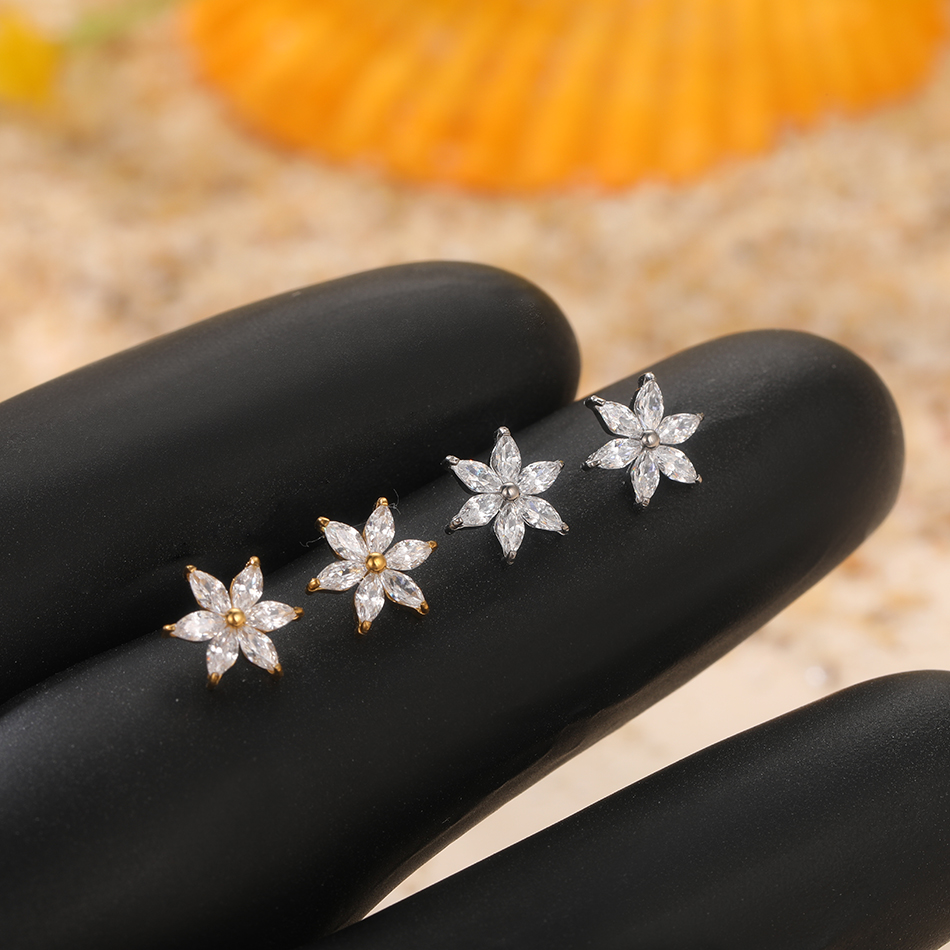 1/5PCS Titanium Crystal Flower - Body Jewelry Dermal recensione e prezzo