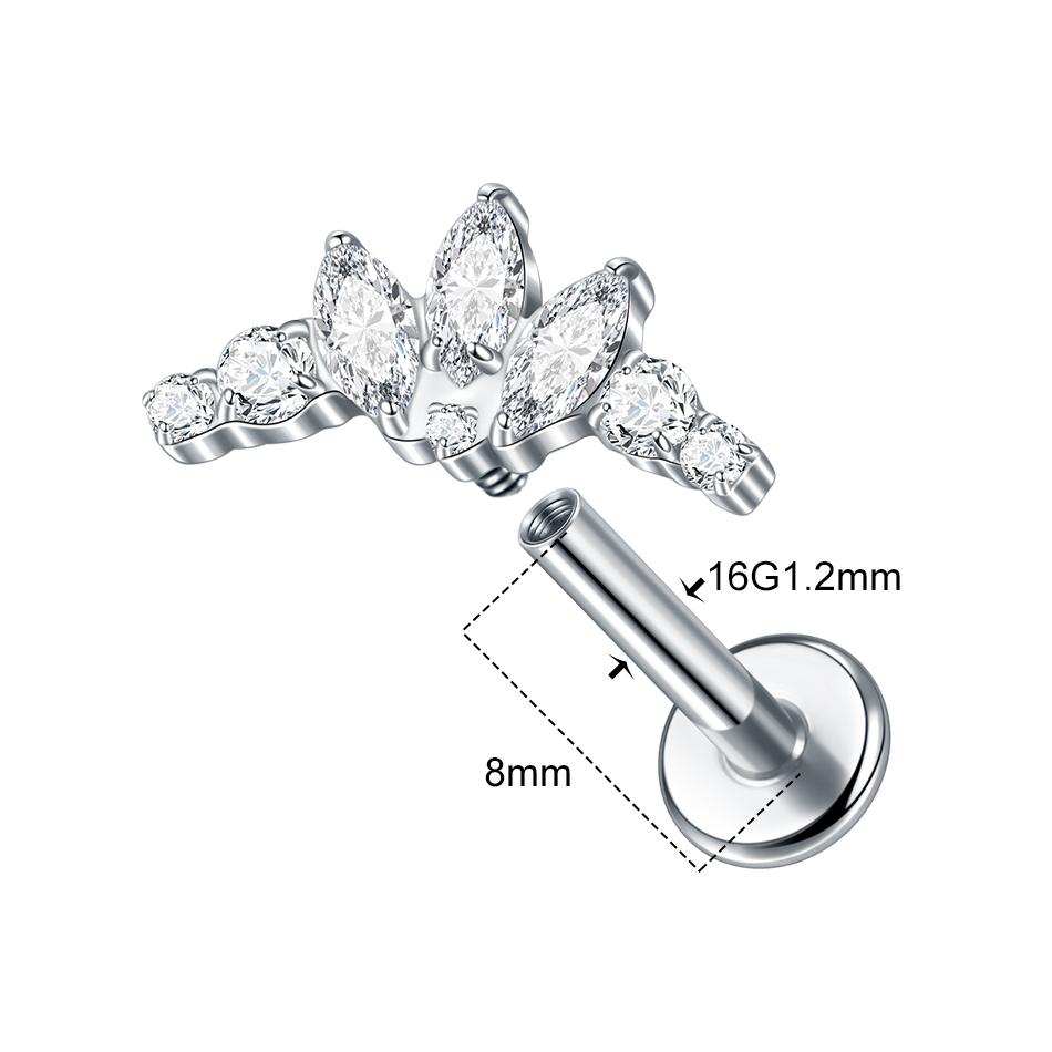 1PC Titanium Zirconia Dolphin  - Body Jewelry Internally Threaded recensione e prezzo