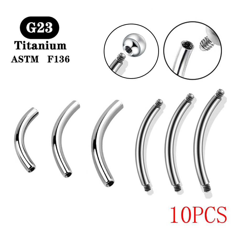 10PCS G23 Titanium 14G 16G Eye - Nipple Bar Curved recensione e prezzo