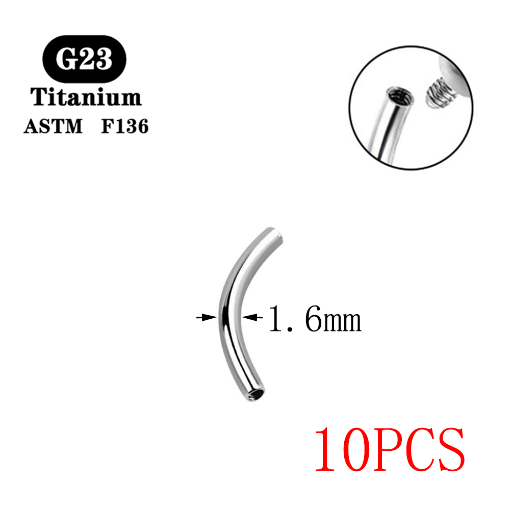 10PCS G23 Titanium 14G 16G Eye - Nipple Bar Curved recensione e prezzo