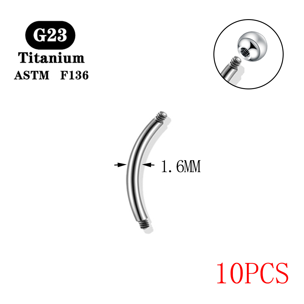 10PCS G23 Titanium 14G 16G Eye - Nipple Bar Curved recensione e prezzo