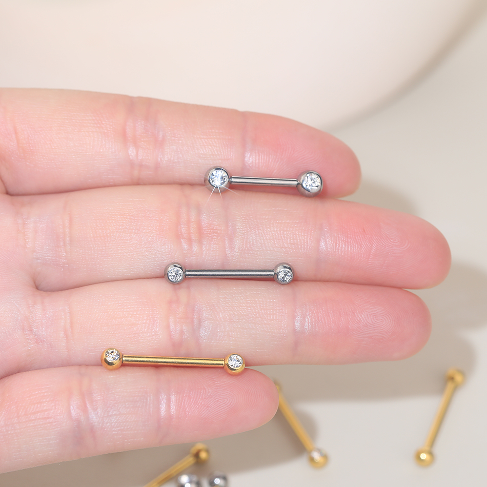 1/5pcs 6-20mm Titanium CZ Beze - Body Jewelry Internally Threaded recensione e prezzo