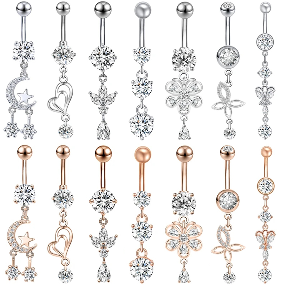 ZS 14G 1PC Zircon Flower Belly - Body Jewelry Real Gold recensione e prezzo