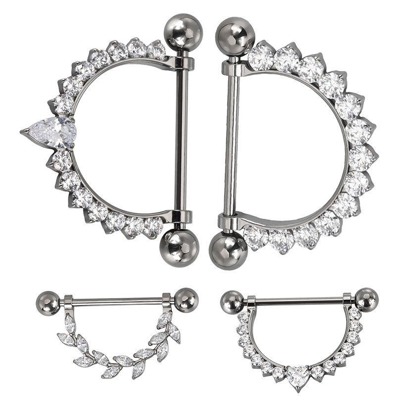 ASTM F136 Titanium PIERC CZ Pa - Nipple Bar Curved recensione e prezzo