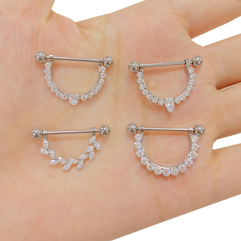 ASTM F136 Titanium PIERC CZ Pa - Nipple Bar Curved recensione e prezzo