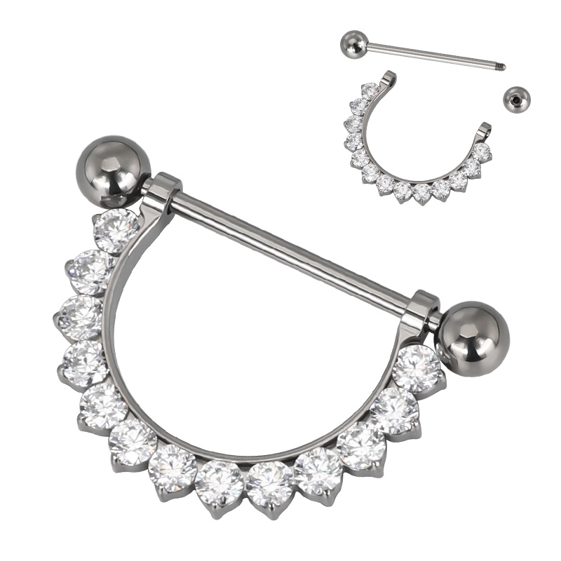 ASTM F136 Titanium PIERC CZ Pa - Nipple Bar Curved recensione e prezzo