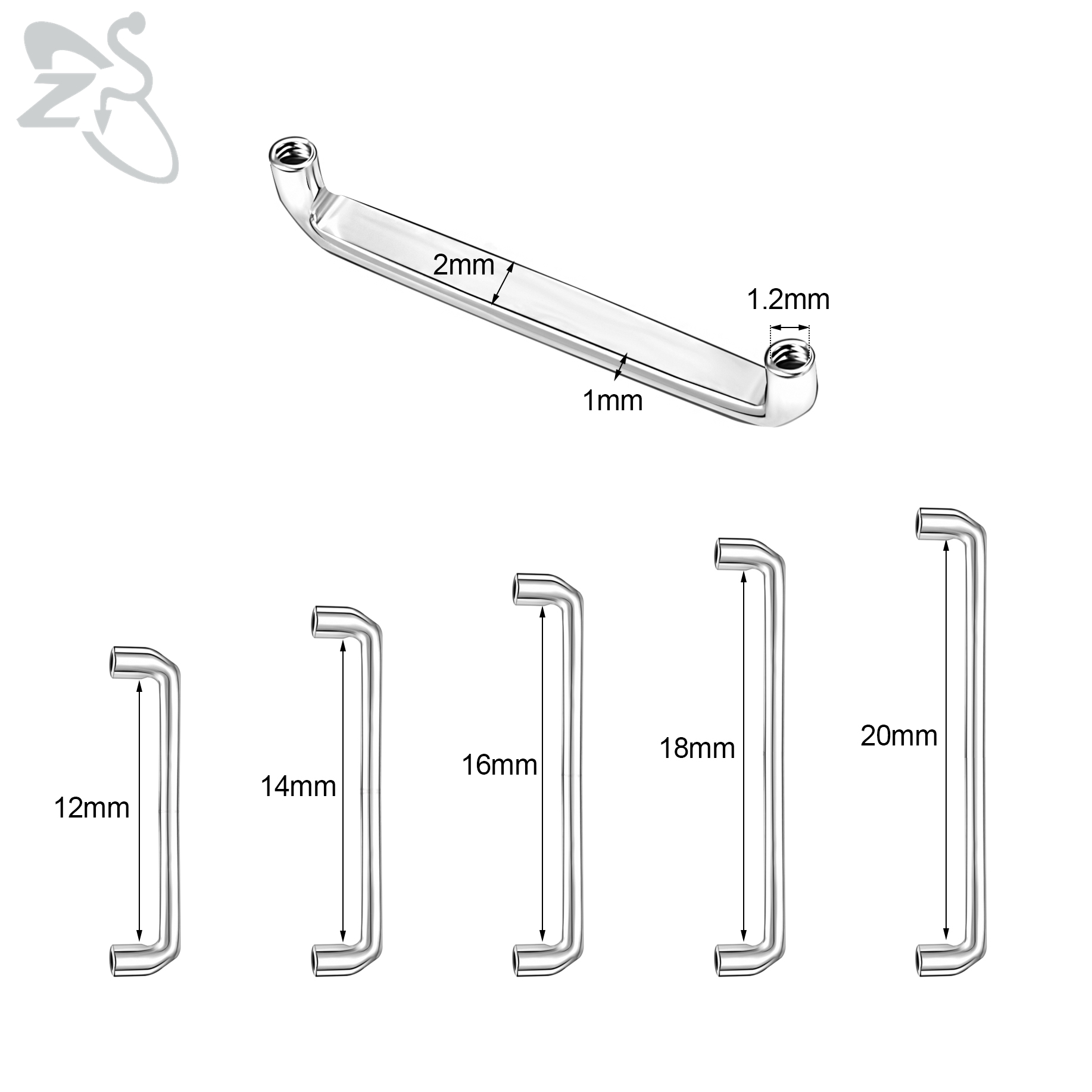 ZS 1PC 16G G23 Titanium Vertic - Body Jewelry Dermal recensione e prezzo
