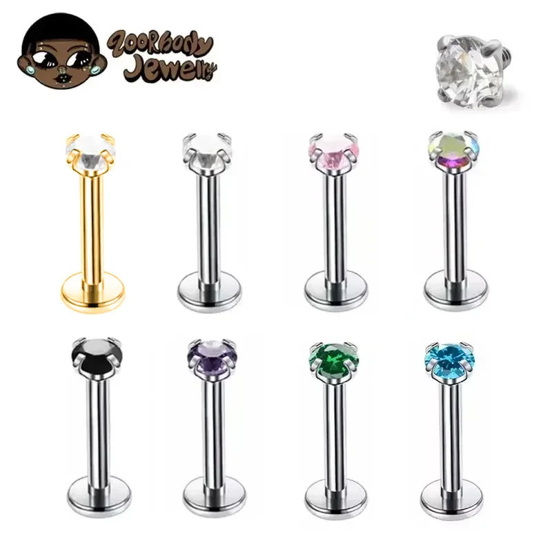 1Pcs G23 Titanium Piercing CZ  - Zoor Body Jewelry recensione e prezzo