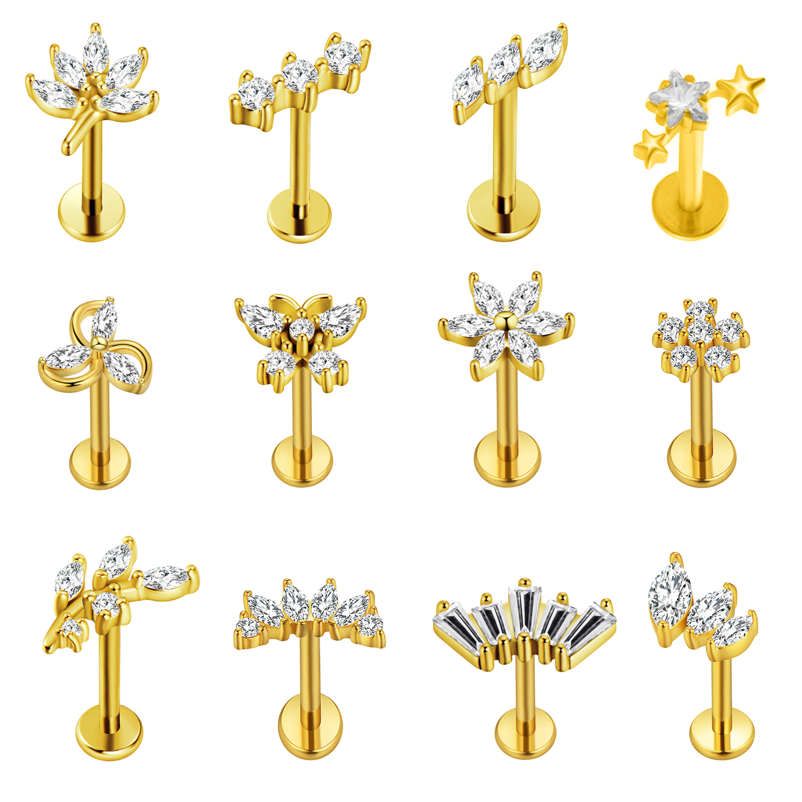Maple Leaf Labret Piercing Sta - Body Jewelry Internally Threaded recensione e prezzo