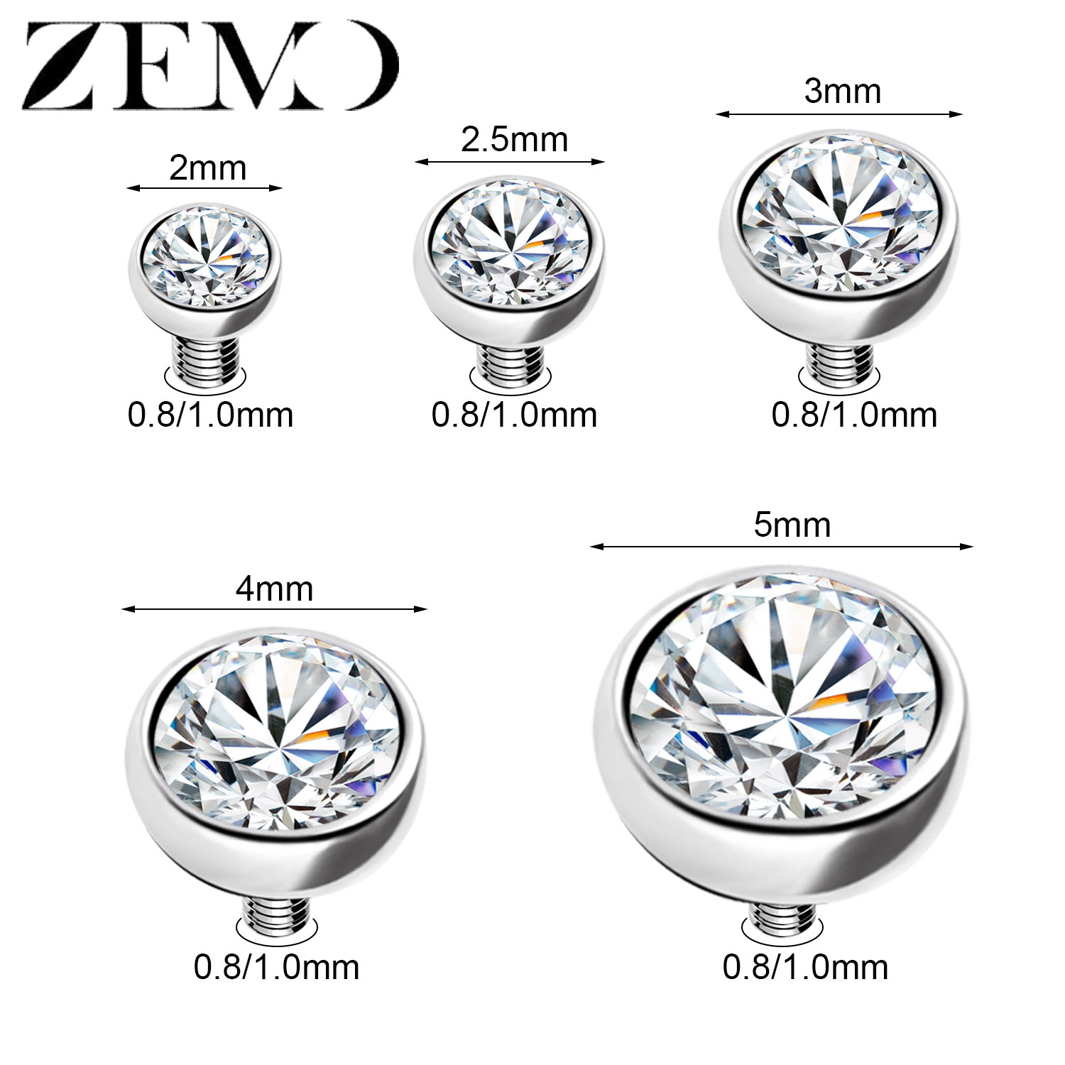 ZEMO 1-2pcs/lot Stainless Stee - Body Jewelry Dermal recensione e prezzo