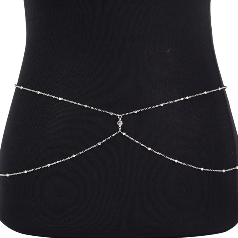 Clear Rhinestone Beaded Belly  - Body Jewelry Women recensione e prezzo