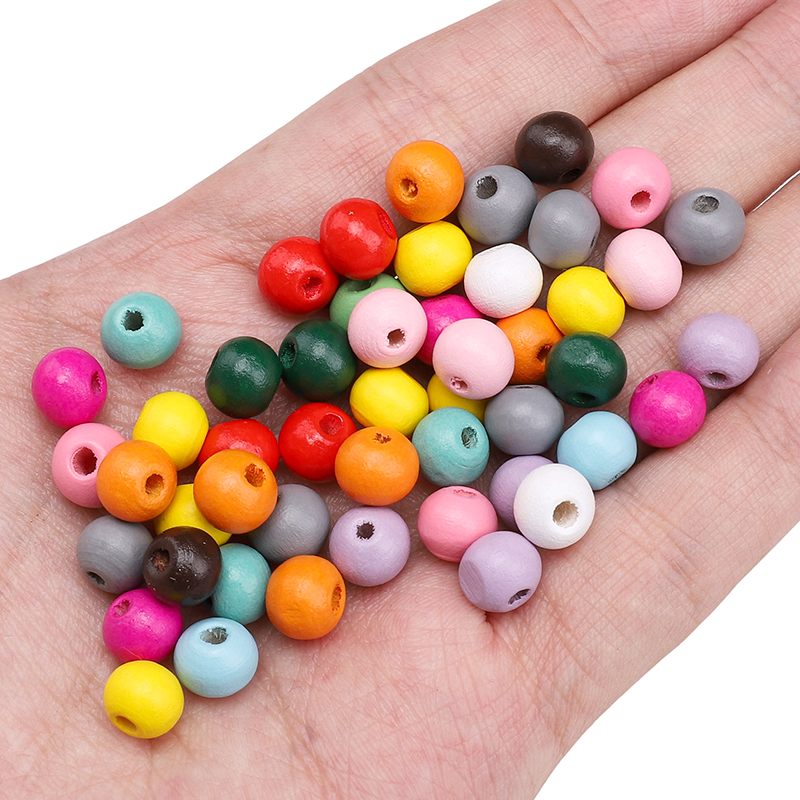8mm 50Pcs/Bag Wooden Solid Col - Body Jewelry Unique recensione e prezzo