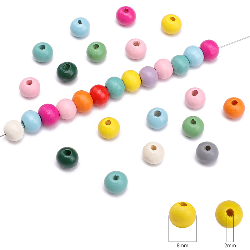 8mm 50Pcs/Bag Wooden Solid Col - Body Jewelry Unique recensione e prezzo