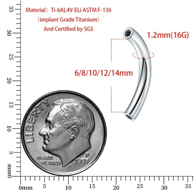 10 Pcs/Lot ASTM F136 Titanium  - Zoor Body Jewelry recensione e prezzo