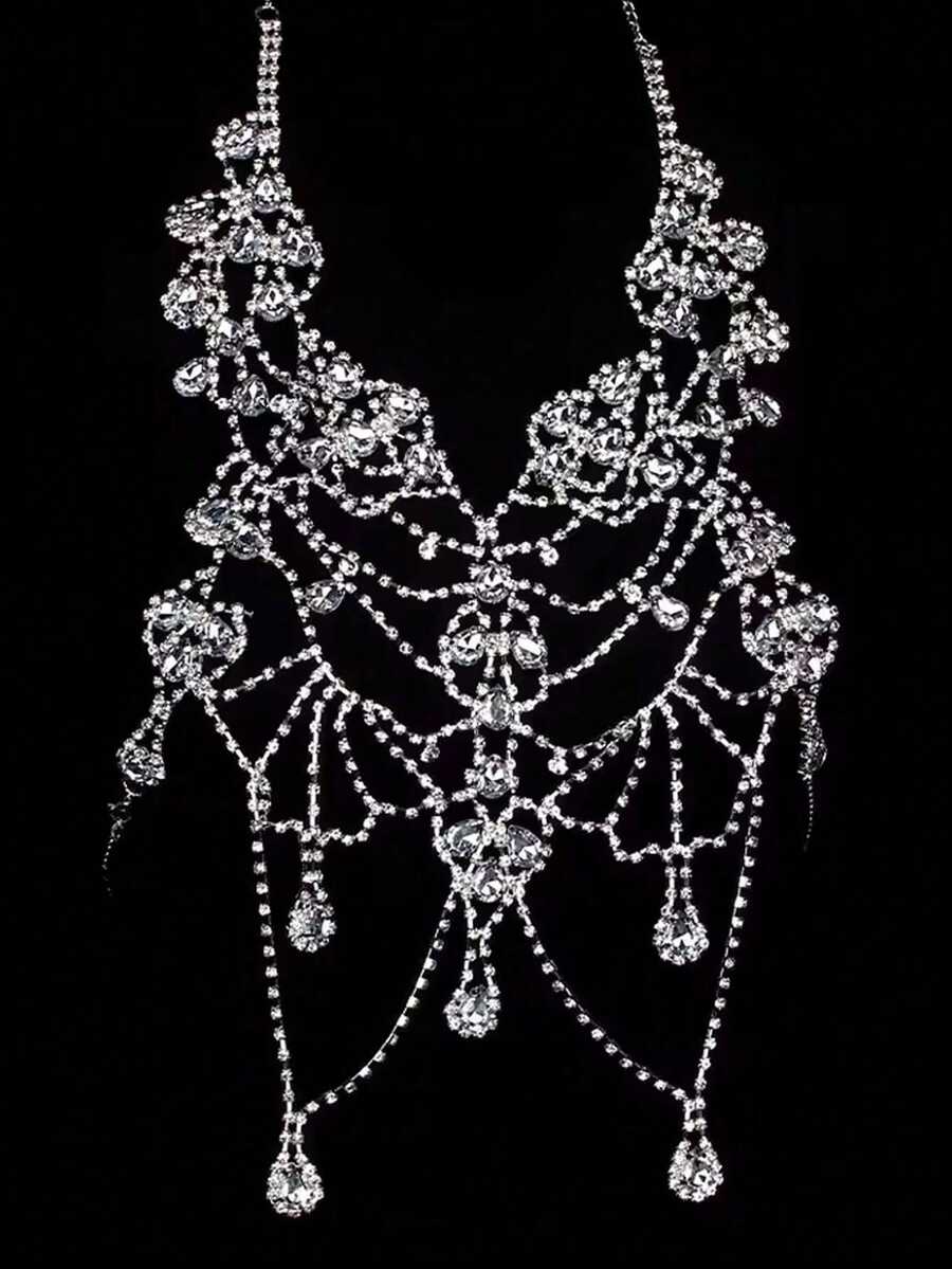 Rhinestone Body Chain Bra Neck - Body Jewelry Women recensione e prezzo