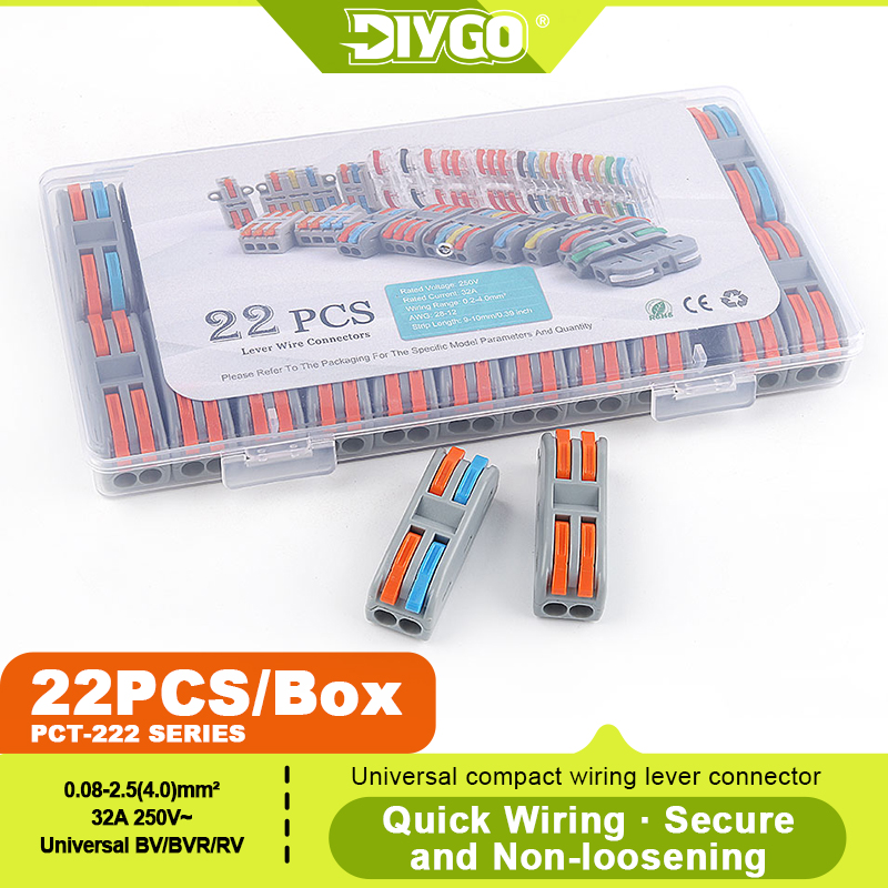 DIY GO 22PCS Lever Wire Connec - Threadless Push Pin recensione e prezzo
