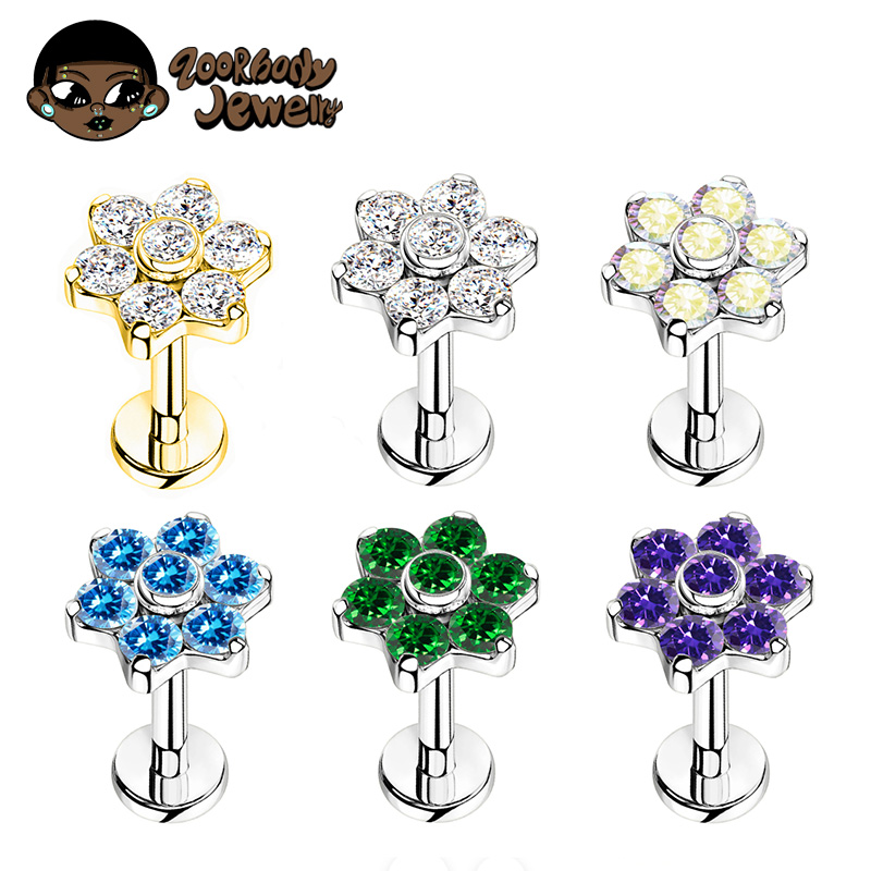 ASTM F136 Titanium Flower Pier - Zoor Body Jewelry recensione e prezzo