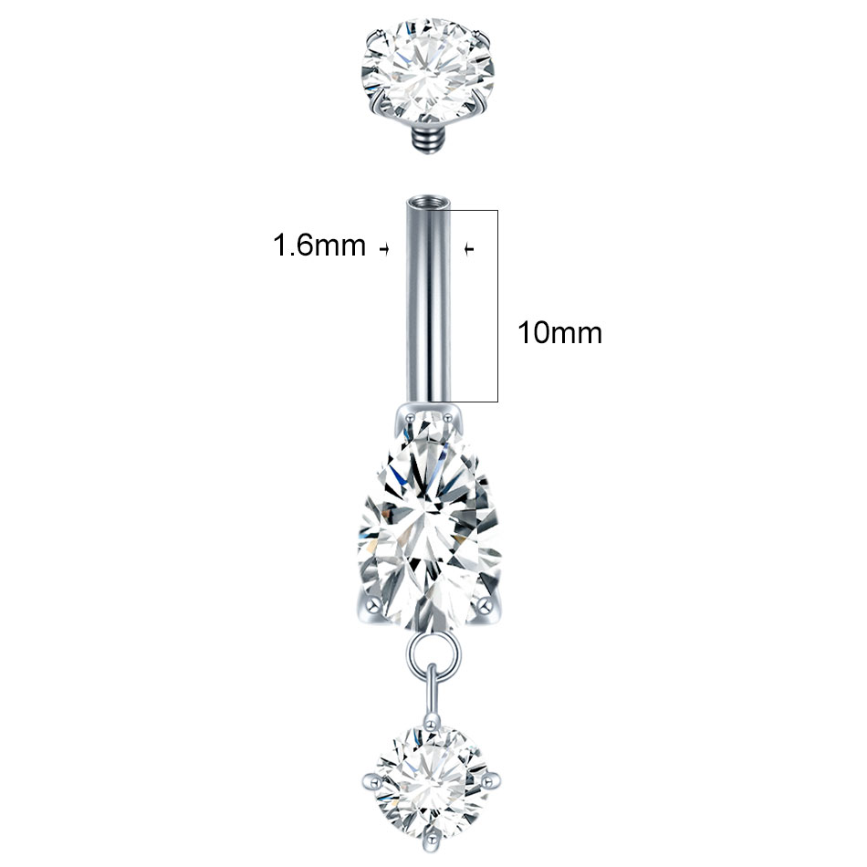 1/5PCS Titanium Crystal Zircon - Zoor Body Jewelry recensione e prezzo