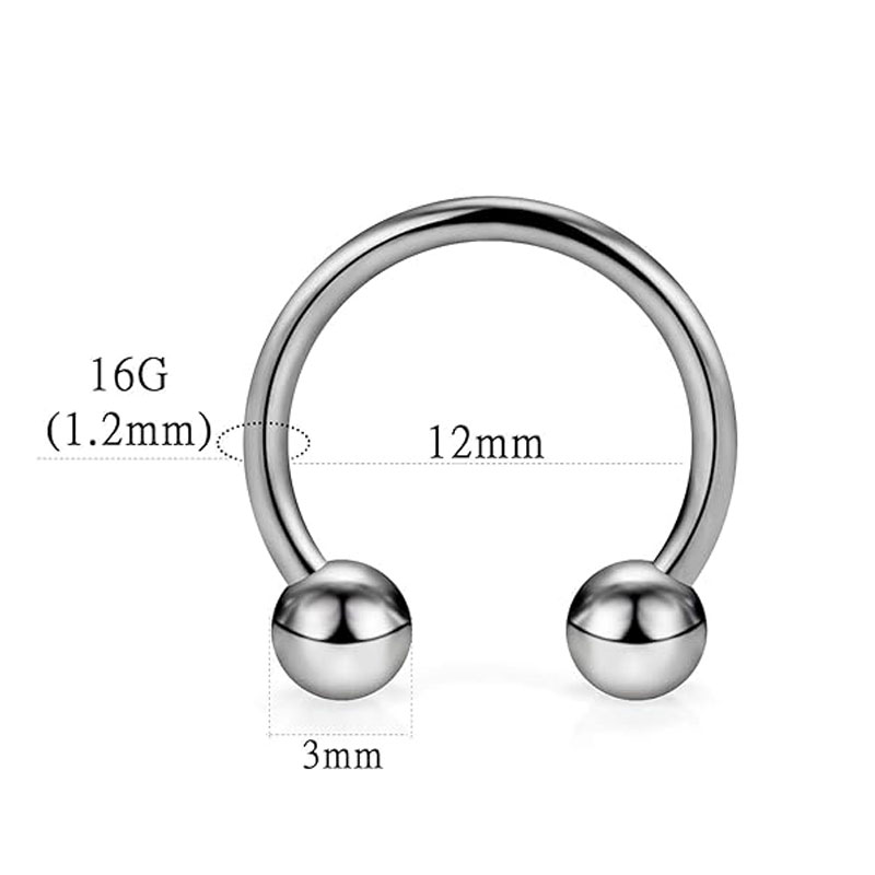 1/5Pcs Titanium Horseshoe Sept - Zoor Body Jewelry recensione e prezzo