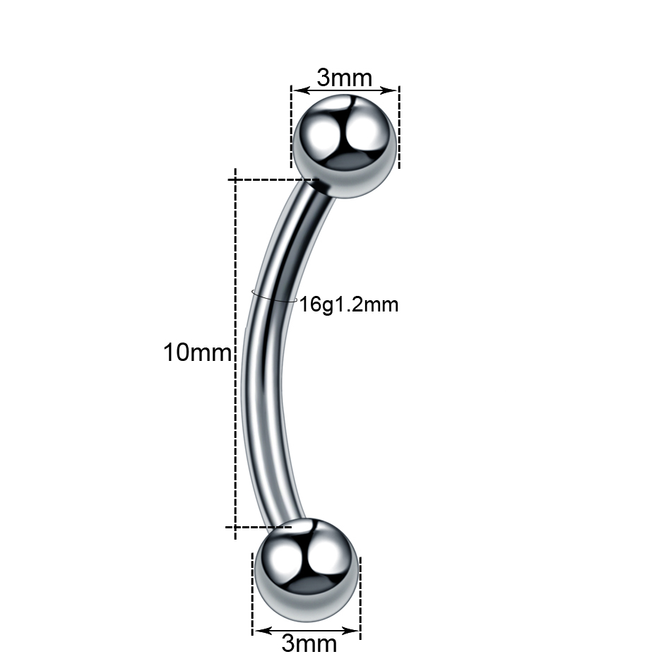 1Pc G23 Titanium Eyebrow Ring  - Nipple Bar Curved recensione e prezzo