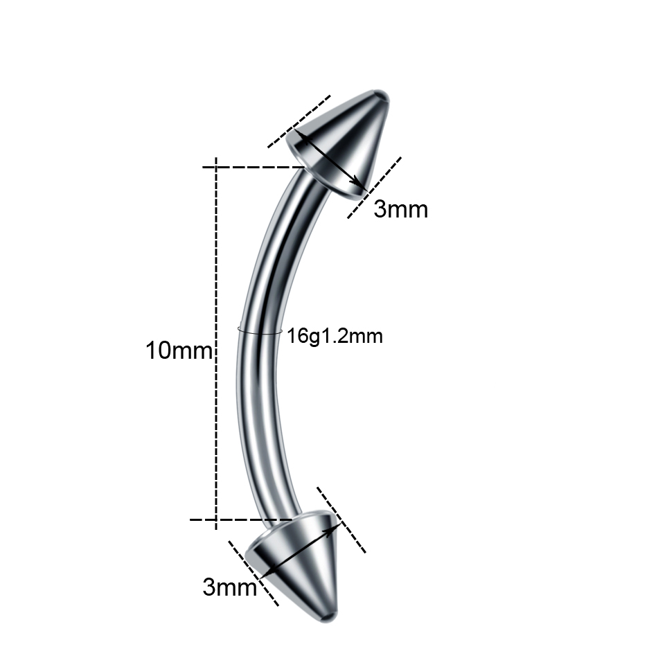 1Pc G23 Titanium Eyebrow Ring  - Nipple Bar Curved recensione e prezzo
