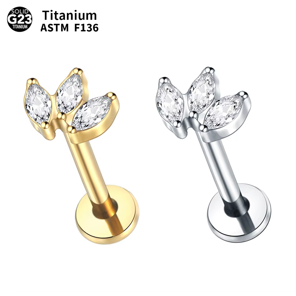 1pc Labret Piercing Titanium L - Body Jewelry Internally Threaded recensione e prezzo