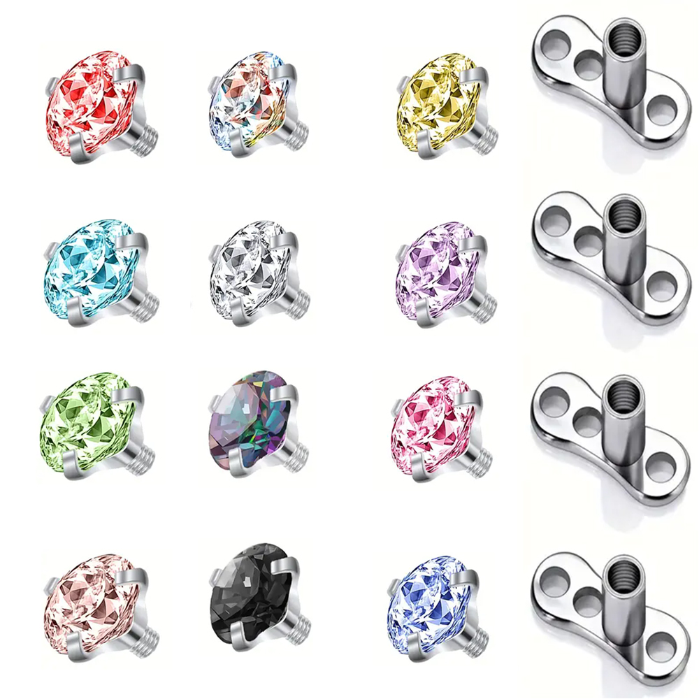 16PCS Crystal Zircon Dermal An - Body Jewelry Dermal recensione e prezzo