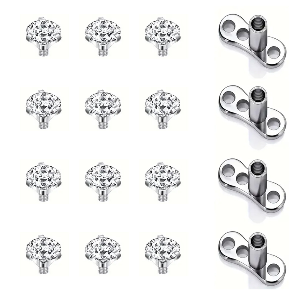 16PCS Crystal Zircon Dermal An - Body Jewelry Dermal recensione e prezzo