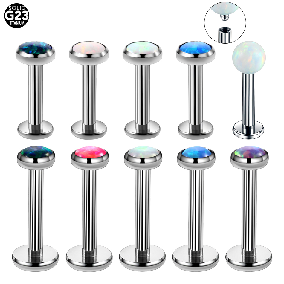 1PC Titanium Opal Labret Lip R - Body Jewelry Internally Threaded recensione e prezzo