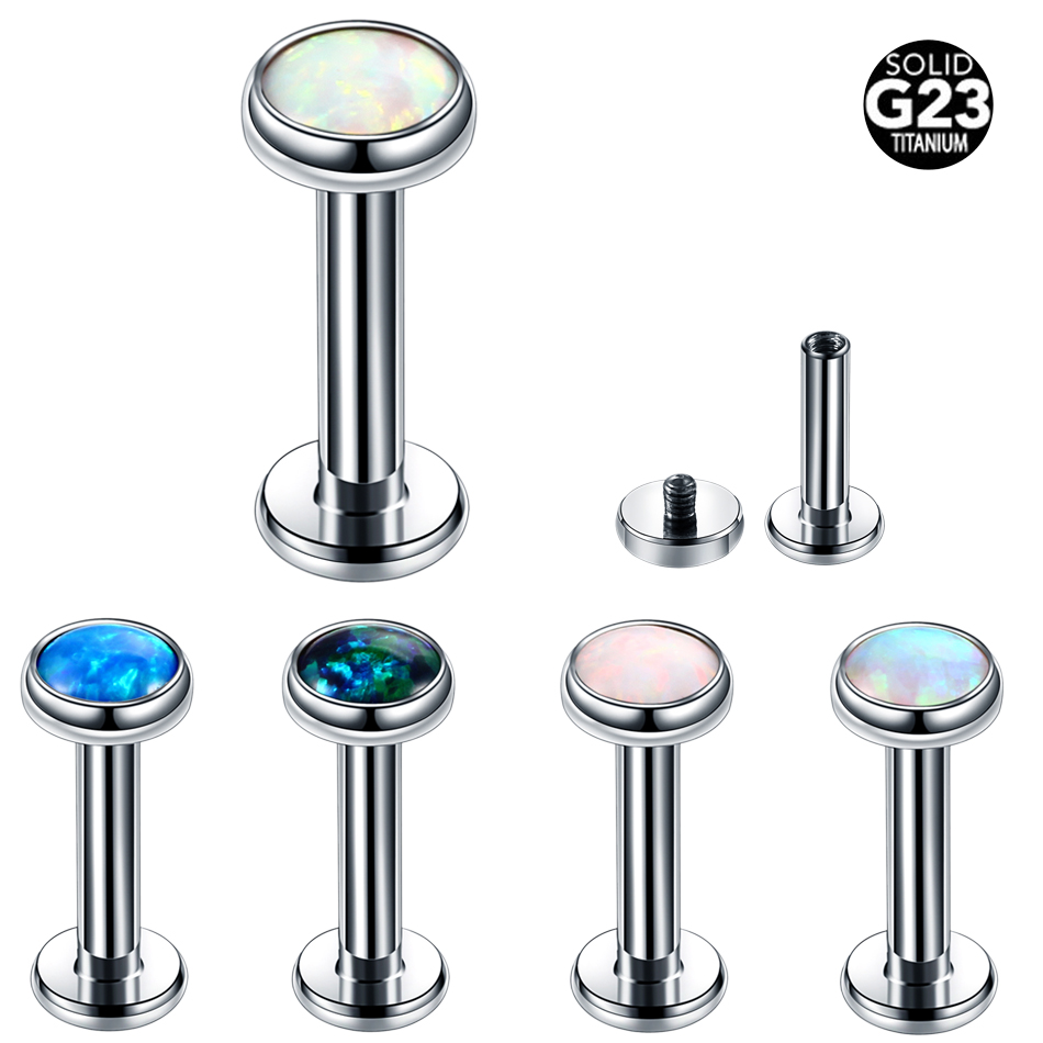 1PC Titanium Opal Labret Lip R - Body Jewelry Internally Threaded recensione e prezzo